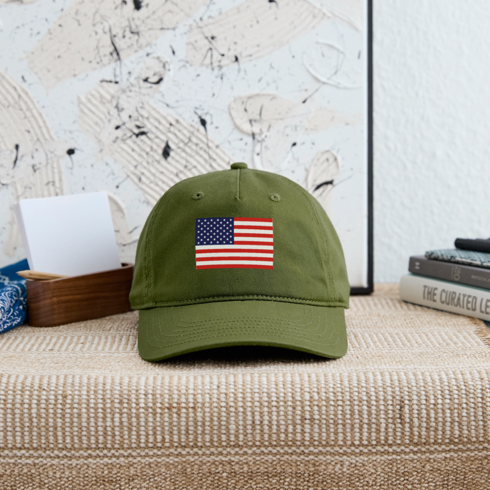 USA Organic Baseball Cap - olive green