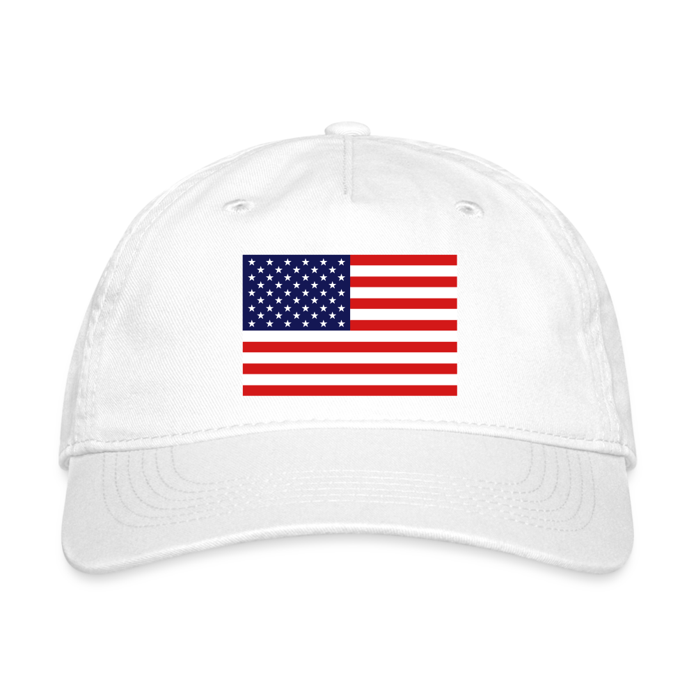 USA Organic Baseball Cap - white