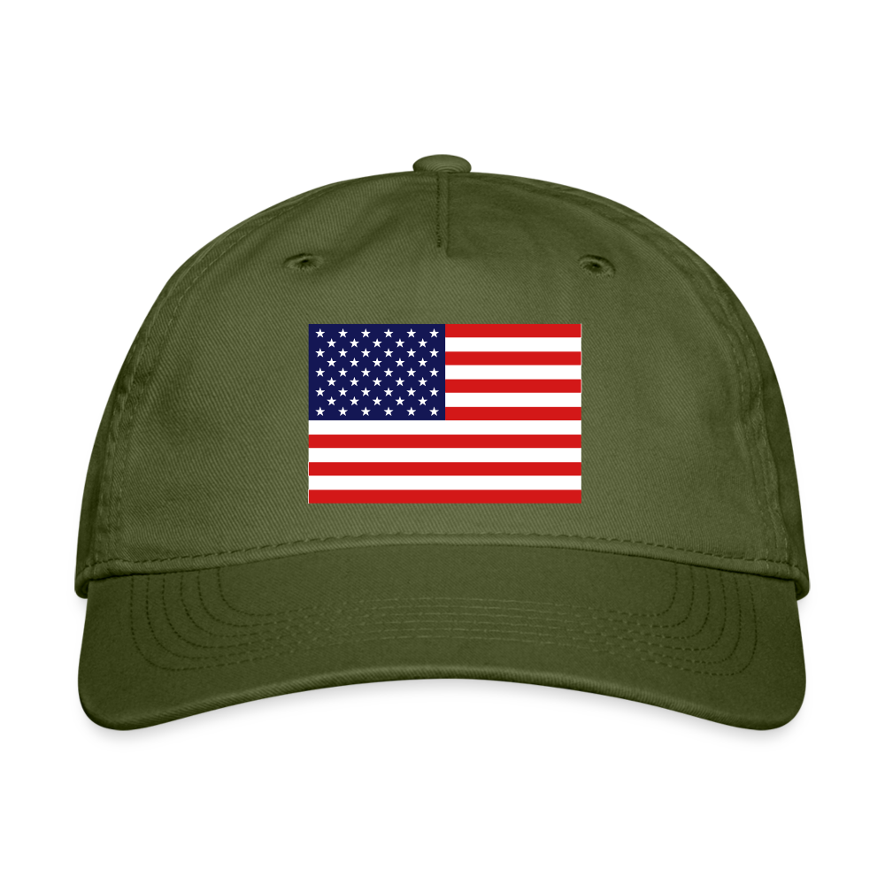 USA Organic Baseball Cap - olive green